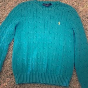Ralph Lauren Turquoise Polo Cable-knit Sweater